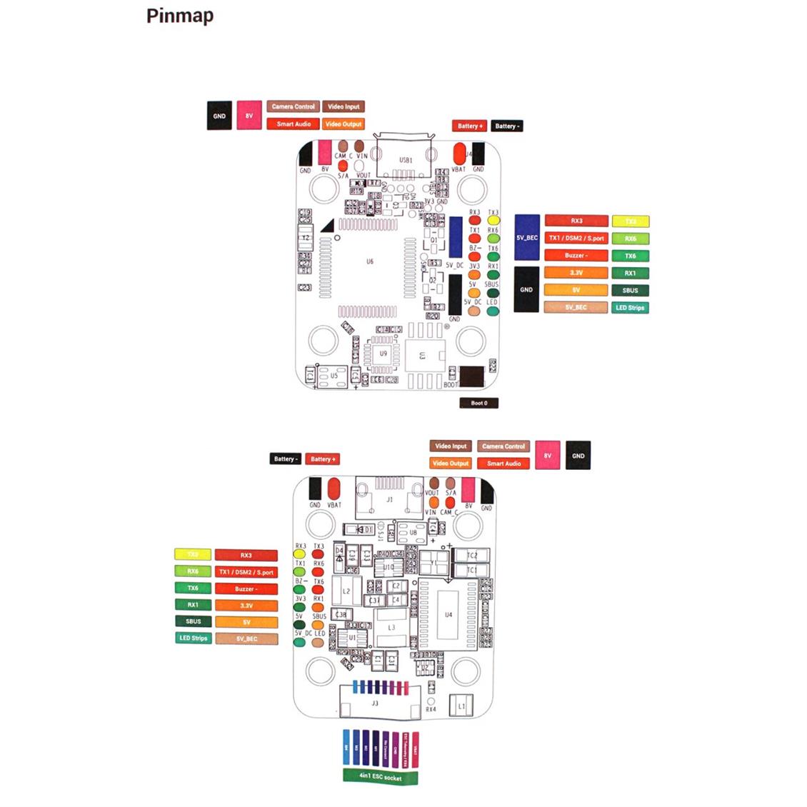 Airbot 80100 Omnibus F4 Nano V6 F4 BEC OSD Baro 2 4S 8pin - Görsel 6