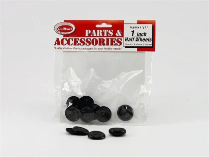 Guillow's 113 25mm. Plastik Siyah Tam ve Yarım Tekerlek (8½ Tekerlek)