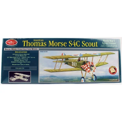 Guillow's 201 1/14 Ölçek, Thomas Morse Scout, 60cm, Laser Kesim, Balsa, Serbest Uçuş Model Kiti