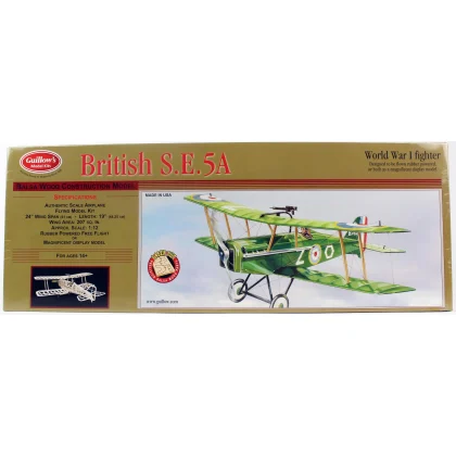 Guillow's 202 1/14 Ölçek, SE5-A, 60cm, Laser Kesim, Balsa, Serbest Uçuş Model Kiti