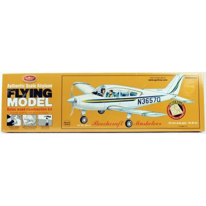 Guillow's 308 1/20 Ölçek, Musketeer, 50cm, Laser Kesim, Balsa, Serbest Uçuş Model Kiti