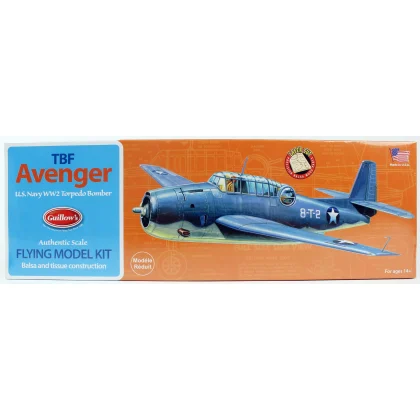 Guillow's 509 1/30 Ölçek, Avenger, 42cm, Laser Kesim, Balsa, Serbest Uçuş Model Kiti