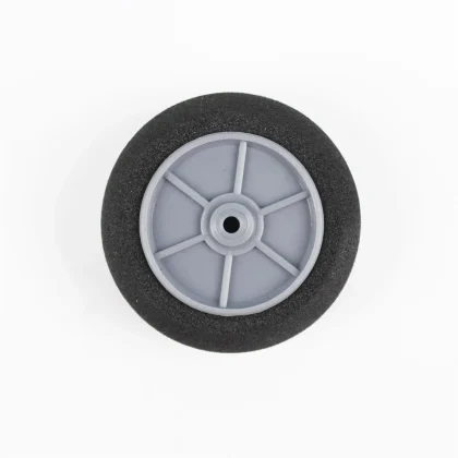 Haoye HY006-00107 Süper Hafif Tekerlek, Sünger Lastikli, Gri Jantlı, Dış Çap 50mm.× Göbek 3mm× Genişlik 18.5mm, 8.0 gr, 2 Adet