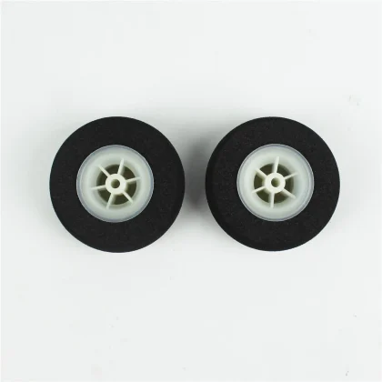 Haoye HY006-00501 Süper Hafif Tekerlek, Sünger Lastikli, Beyaz Jantlı, Dış Çap 50mm.× Göbek 3.5mm× Genişlik 19mm, 2 Adet