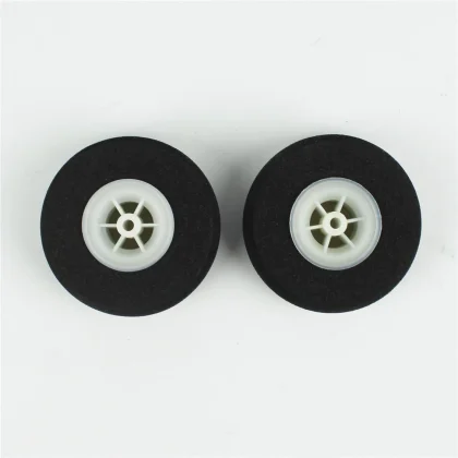 Haoye HY006-00502 Süper Hafif Tekerlek, Sünger Lastikli, Beyaz Jantlı, Dış Çap 55mm.× Göbek 3.5mm× Genişlik 19mm, 2 Adet