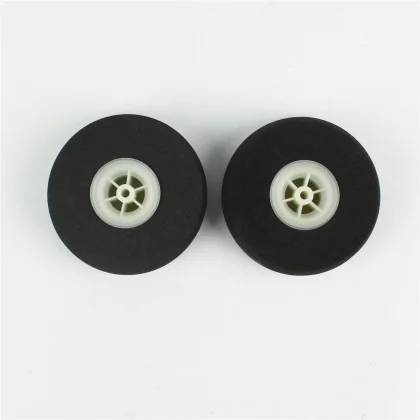 Haoye HY006-00504 Süper Hafif Tekerlek, Sünger Lastikli, Beyaz Jantlı, Dış Çap 65mm.× Göbek 3.5mm× Genişlik 19mm, 2 Adet