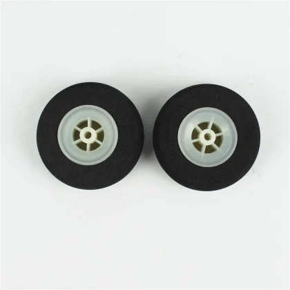 Haoye HY006-00505 Süper Hafif Tekerlek, Sünger Lastikli, Beyaz Jantlı, Dış Çap 60mm.× Göbek 4mm× Genişlik 21mm, 2 Adet