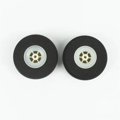 Haoye HY006-00506 Süper Hafif Tekerlek, Sünger Lastikli, Beyaz Jantlı, Dış Çap 65mm.× Göbek 4mm× Genişlik 21mm, 2 Adet
