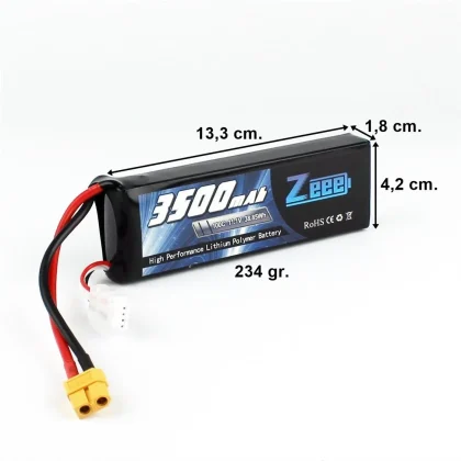 Zeee Power 3S, 11.1 Volt, 3500 mAh, 100C, XT60 Fişli, Li-Po Pil Grubu