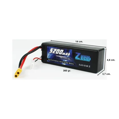 Zeee Power 3S, 11.1 Volt, 5200 mAh, 100C, XT60 Fişli, Li-Po Pil