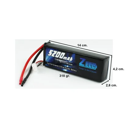 Zeee Power 3S, 11.1 Volt, 5200 mAh, 50C, Fişsiz, Soft Case Li-Po Pil
